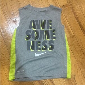Nike Kids Gray and Neon Yellow Tank Top Size Medium